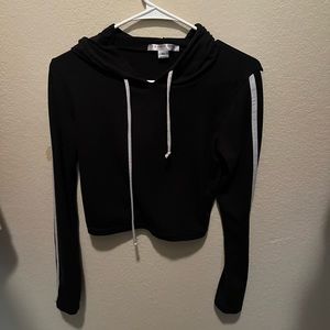 Black crop top light weight jacket.